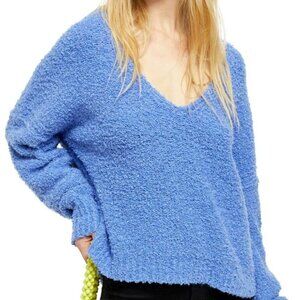 Free People Lilac Purple Finder Keepers V-Neck Oversized Slouchy Sweater Size M